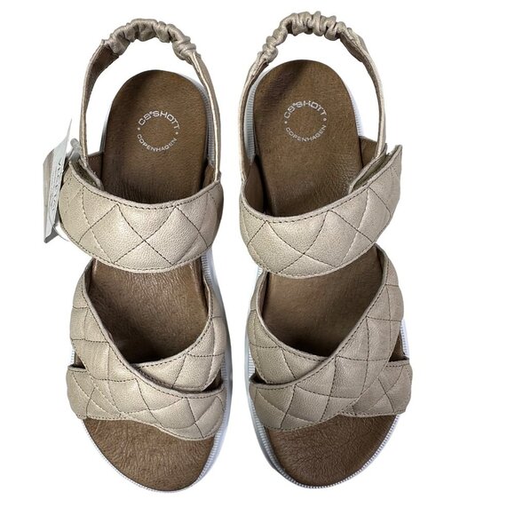 Ca'Shott Sandals Leather Made in Portugal Chunky Caalison Beige NIB - Picture 7 of 16